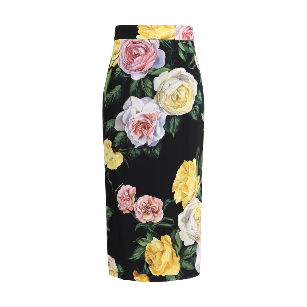 Dolce &amp; Gabbana Rock mit Rosen- und Pfingstrosenmuster