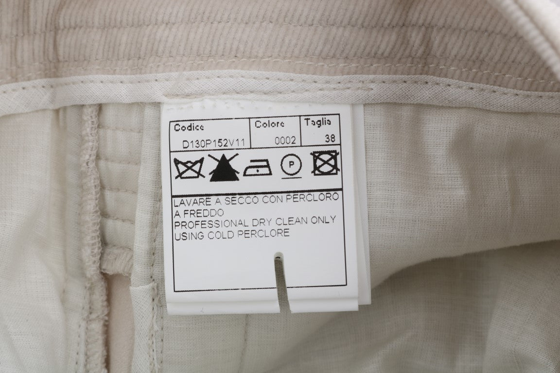 Ermanno Scervino Schicke beige Cordhose in schmaler Passform