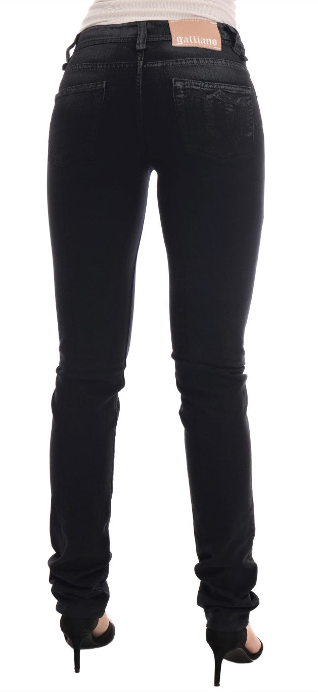 John Galliano Chic Jeans in normaler Passform in grauer Waschung