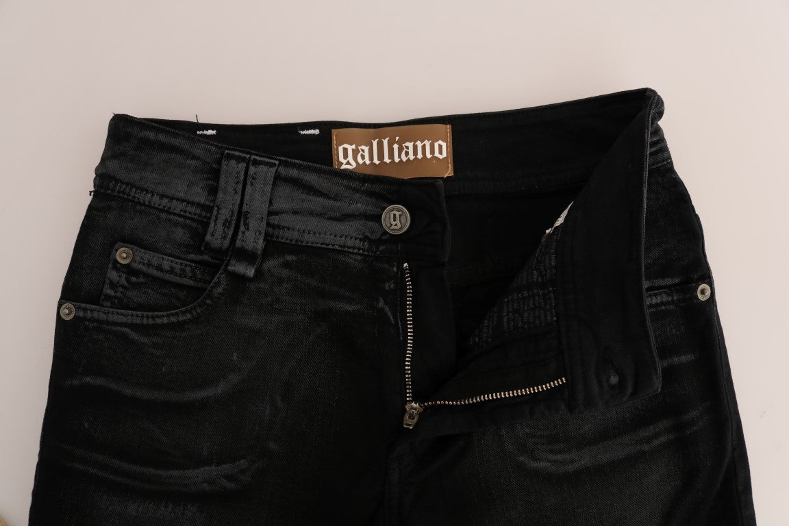 John Galliano Chic Jeans in normaler Passform in grauer Waschung