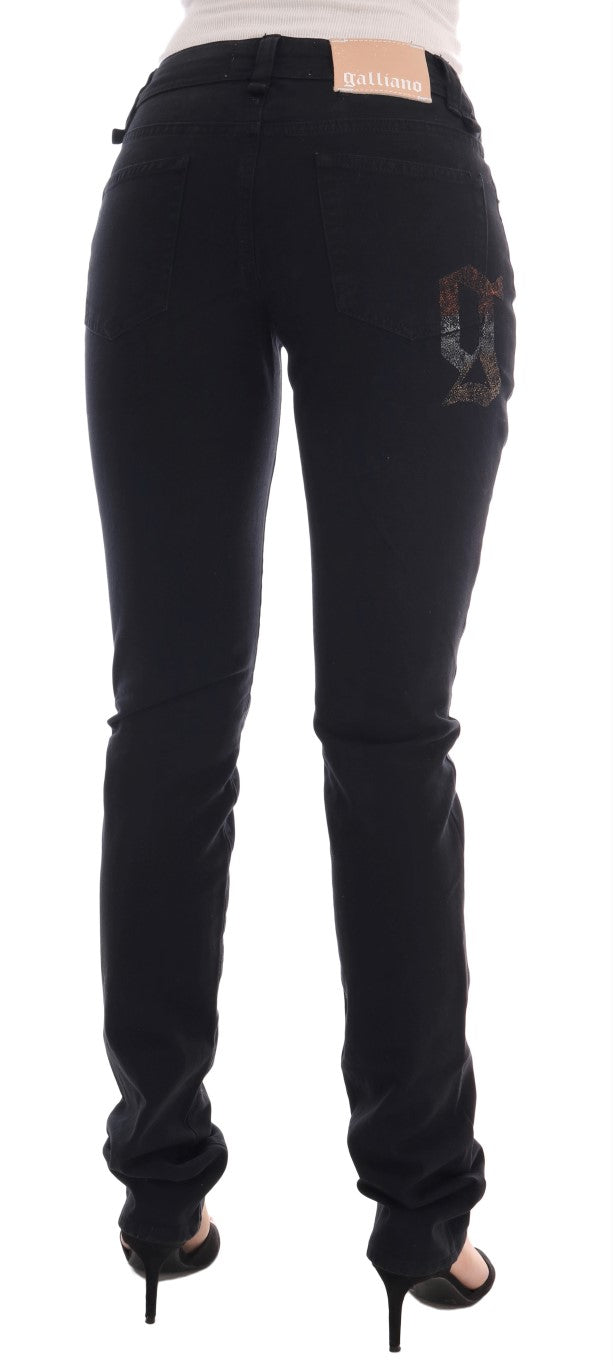 John Galliano Schicke schwarze Jeans in regulärer Passform