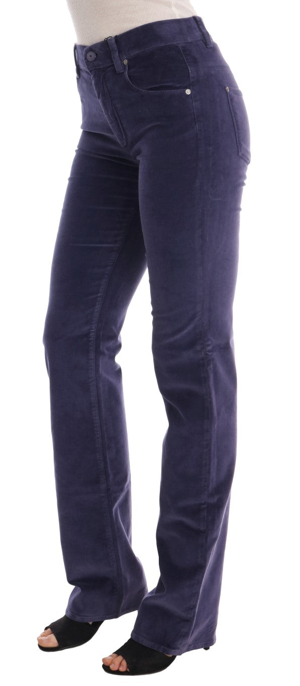 Ermanno Scervino Schicke lila Cord-Bootcut-Flare-Hose