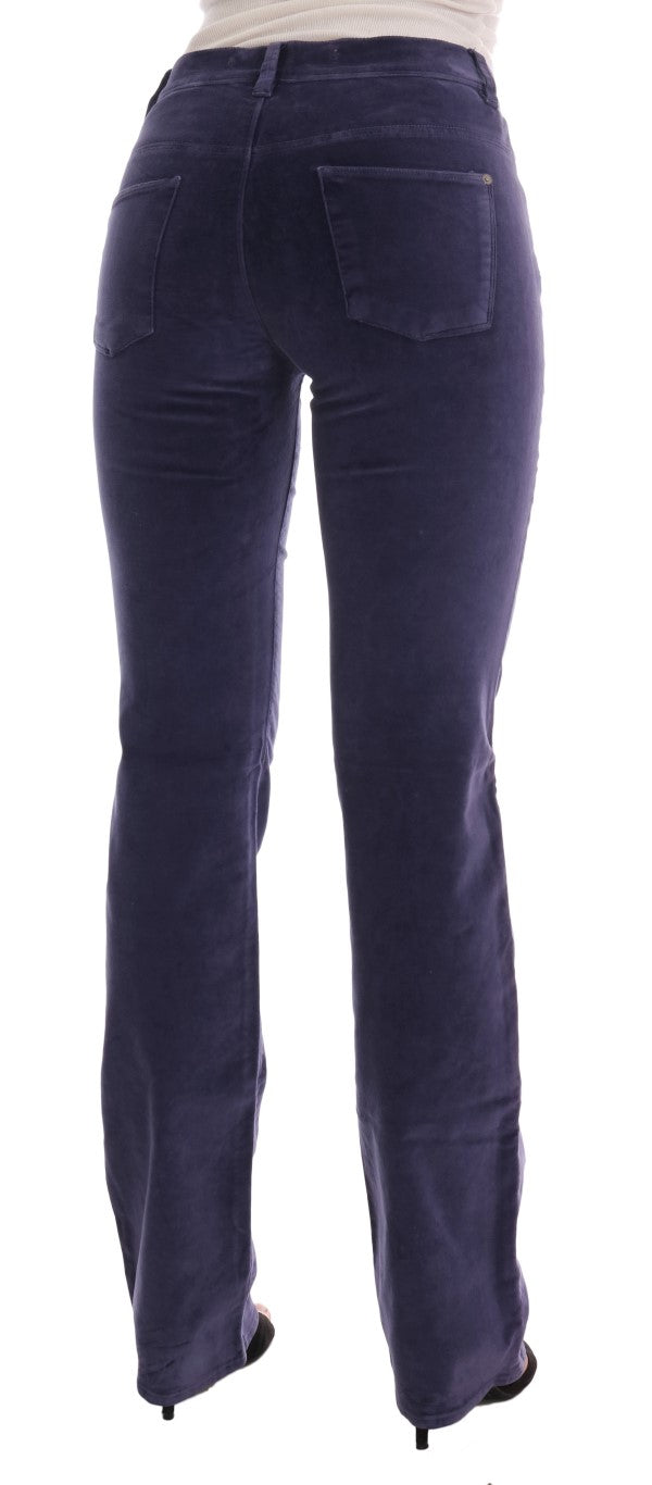 Ermanno Scervino Schicke lila Cord-Bootcut-Flare-Hose
