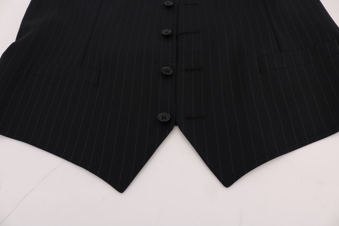 Dolce &amp; Gabbana Elegante blau gestreifte Weste