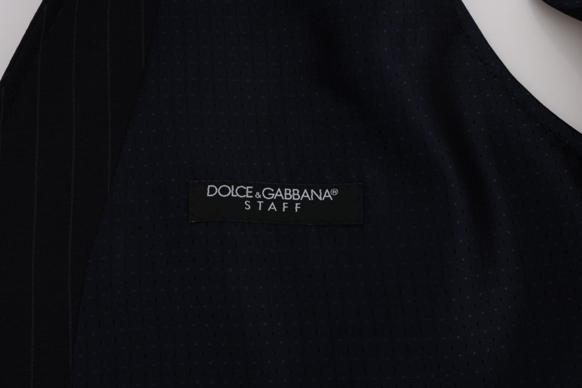 Dolce &amp; Gabbana Elegante blau gestreifte Weste