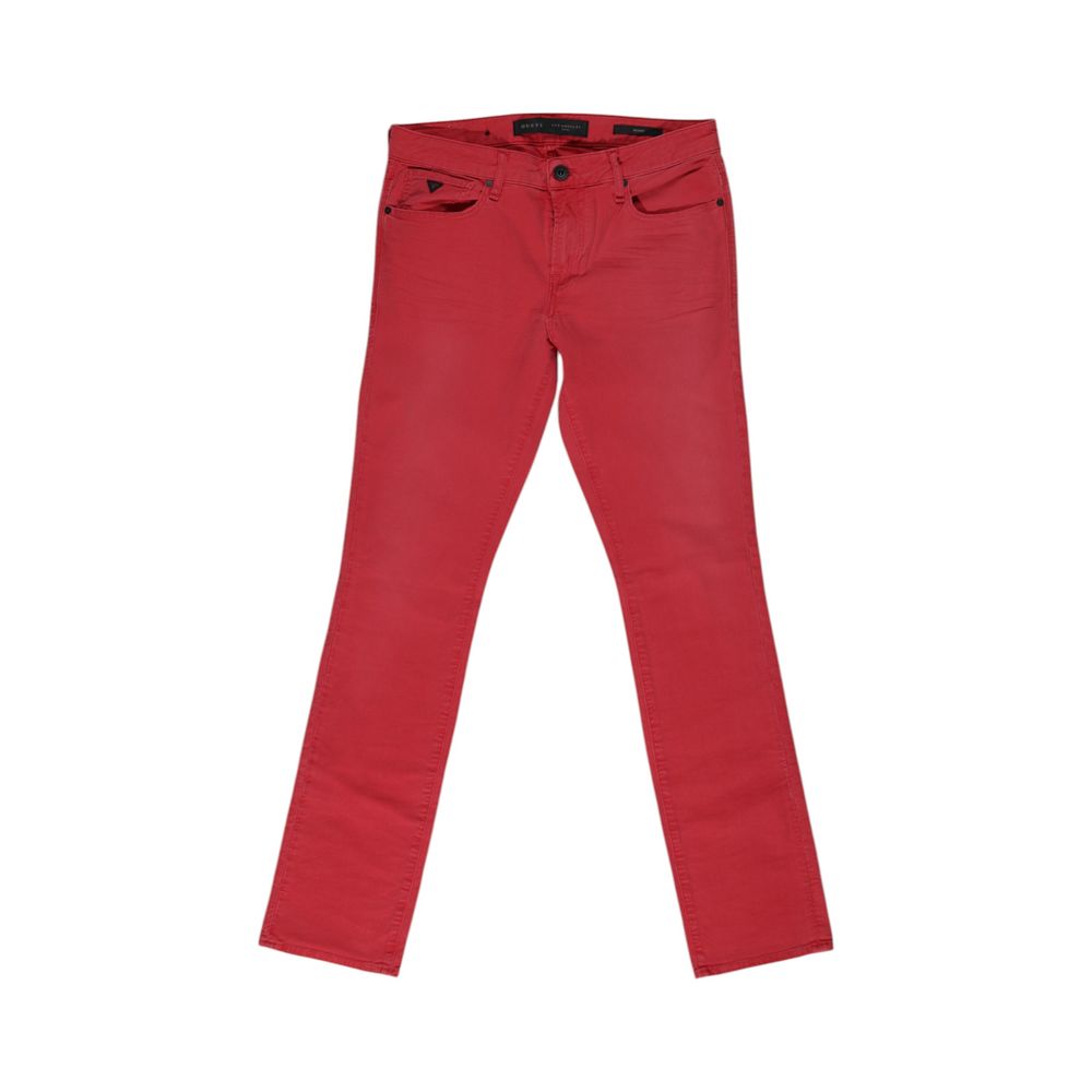 Blugi și pantaloni roșii din bumbac Guess