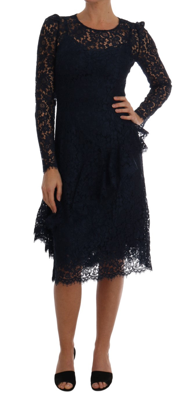 Dolce &amp; Gabbana Elegantes A-Linien-Kleid mit Blumenspitze
