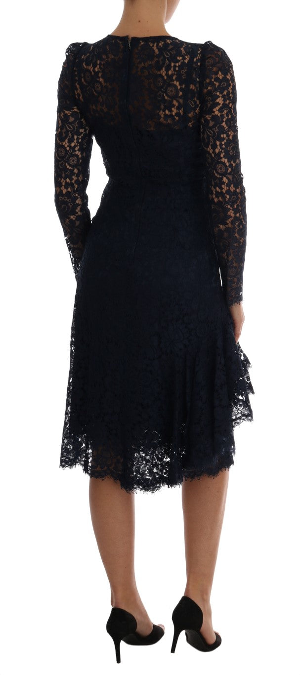 Dolce &amp; Gabbana Elegantes A-Linien-Kleid mit Blumenspitze