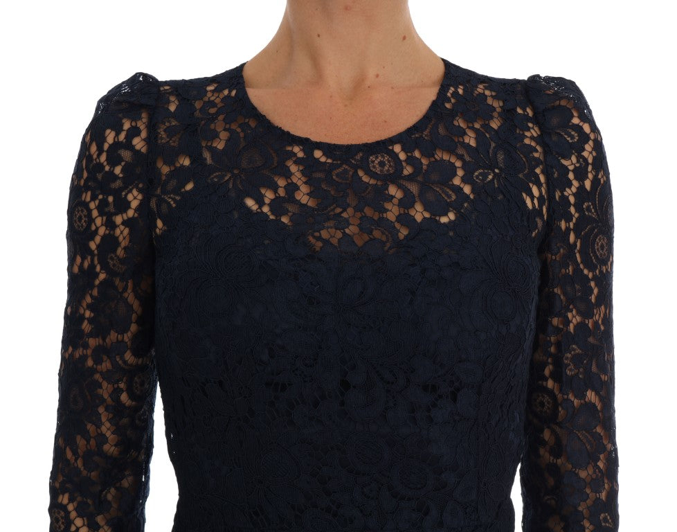 Dolce &amp; Gabbana Elegantes A-Linien-Kleid mit Blumenspitze