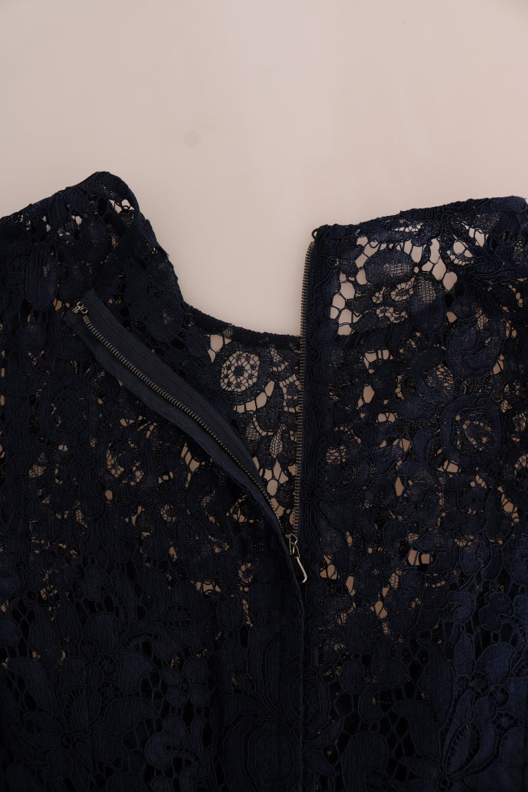 Dolce &amp; Gabbana Elegantes A-Linien-Kleid mit Blumenspitze