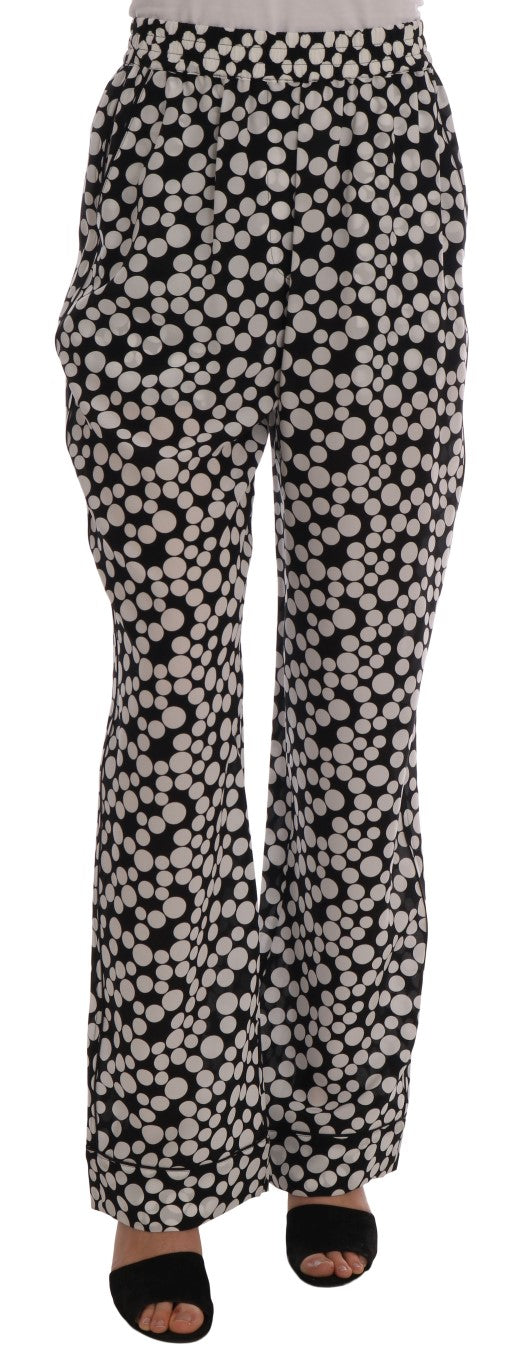 Dolce &amp; Gabbana Elegante hoch taillierte Seidenhose mit Polka Dots