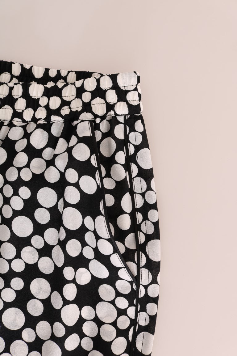 Dolce &amp; Gabbana Elegante hoch taillierte Seidenhose mit Polka Dots