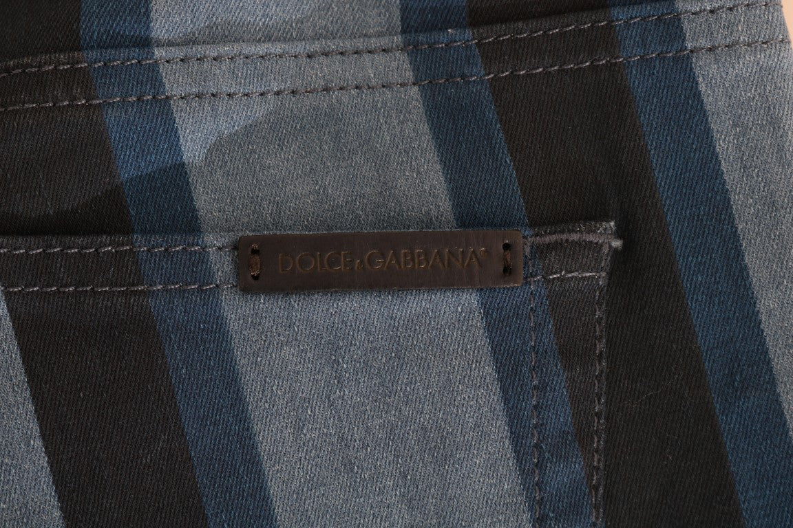 Dolce &amp; Gabbana Schicke blau gestreifte Slim Fit Girly Jeans