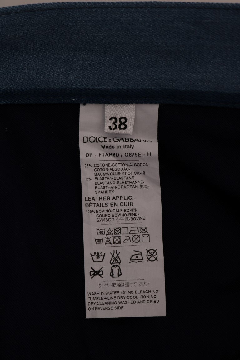 Dolce &amp; Gabbana Schicke blau gestreifte Slim Fit Girly Jeans