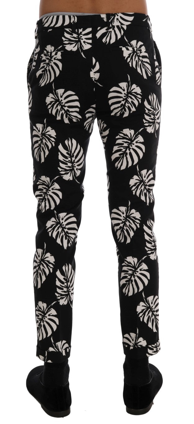 Dolce &amp; Gabbana – Schmal geschnittene Knöchelhose mit Blattmuster