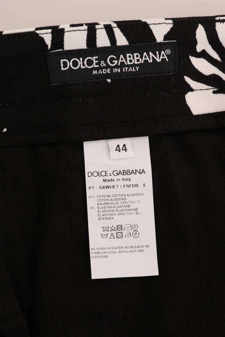 Dolce &amp; Gabbana – Schmal geschnittene Knöchelhose mit Blattmuster