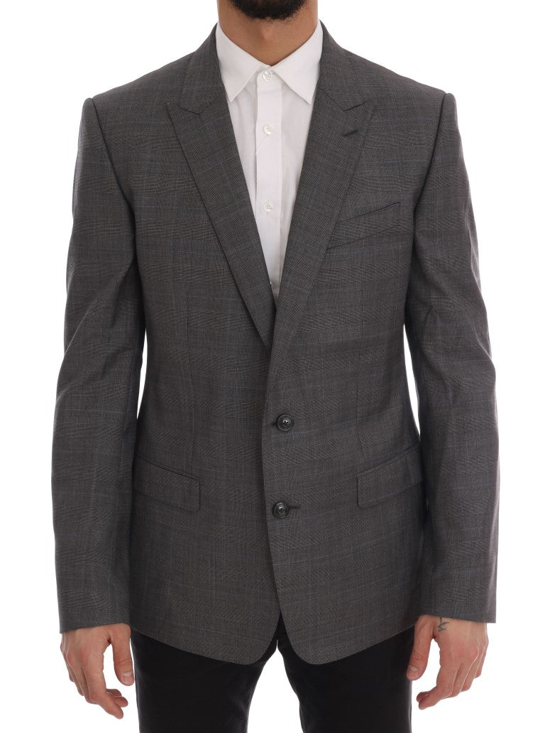 Dolce &amp; Gabbana – Eleganter, grau karierter Wollblazer