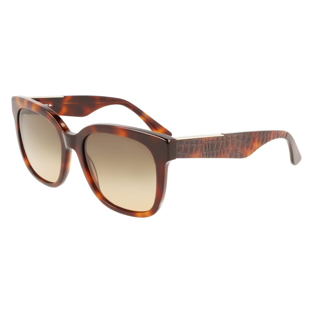Lacoste – Braune Sonnenbrille aus Kalbshaar