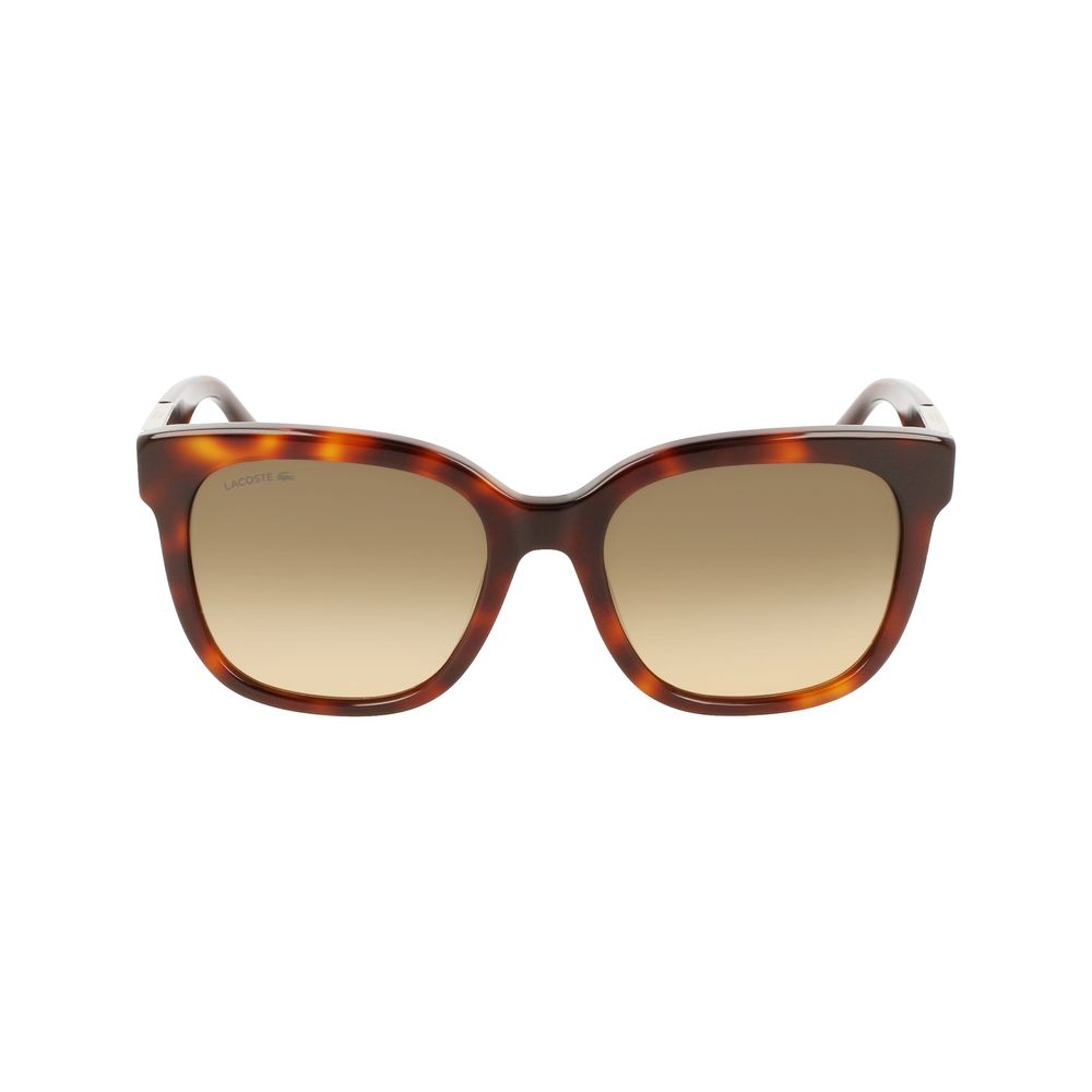 Lacoste – Braune Sonnenbrille aus Kalbshaar
