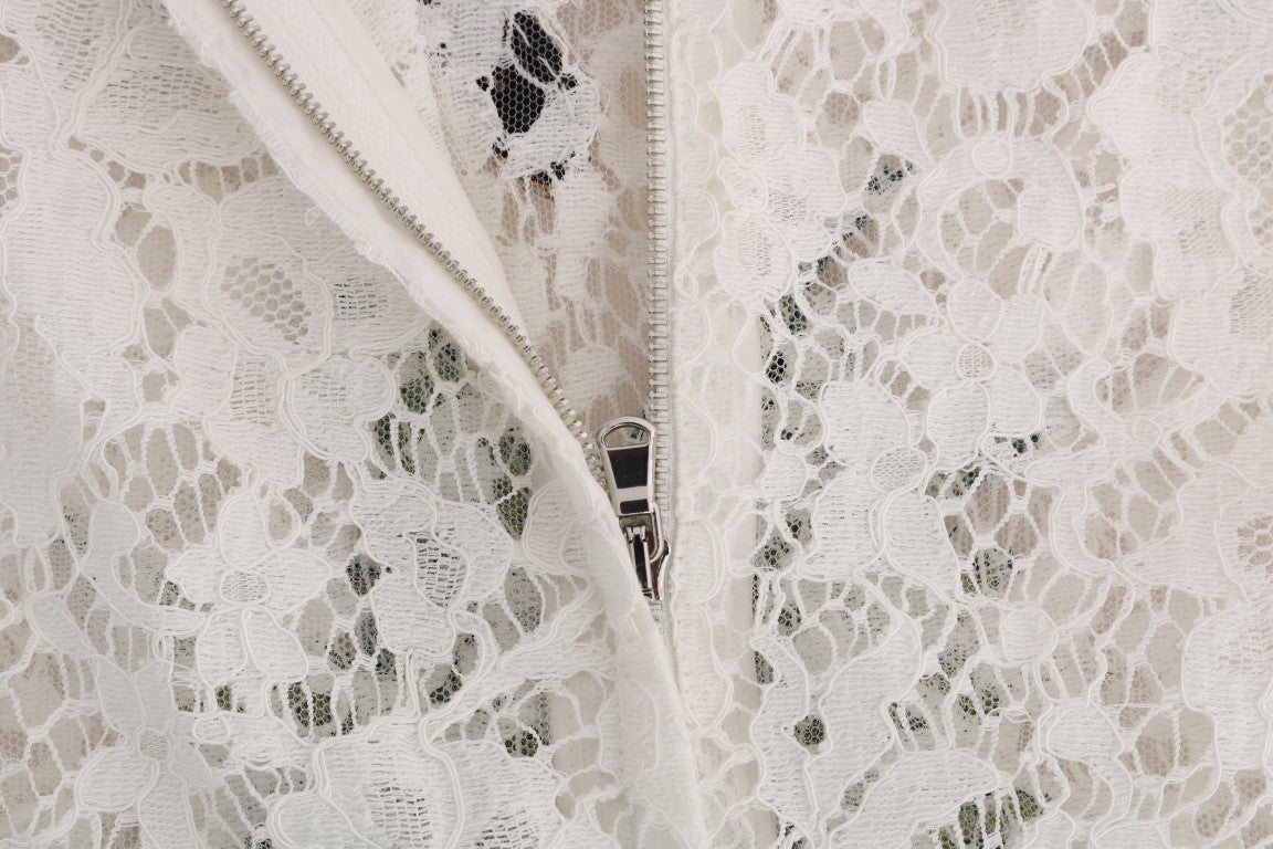 Bluză mini elegantă cu dantelă albă Dolce &amp; Gabbana