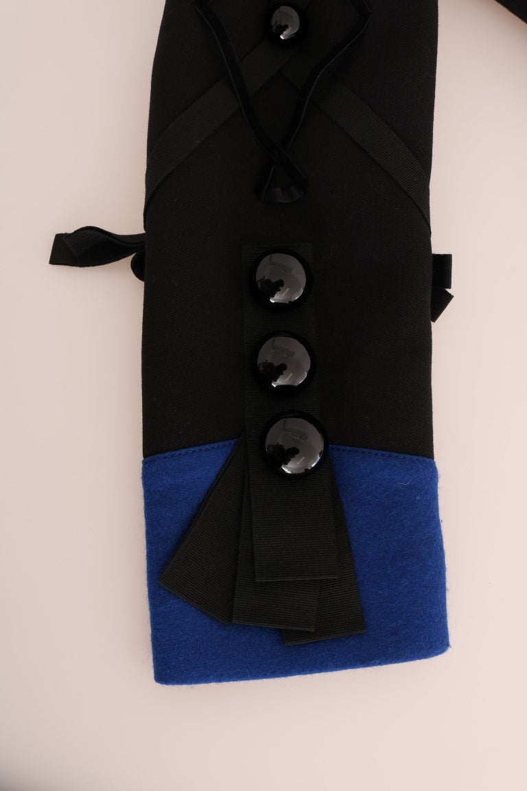 Dolce &amp; Gabbana Schicke schwarze und blaue kurze Trenchcoatjacke