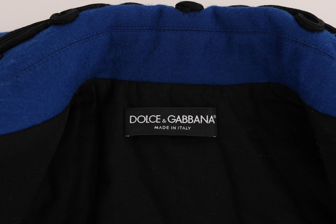 Dolce &amp; Gabbana Schicke schwarze und blaue kurze Trenchcoatjacke