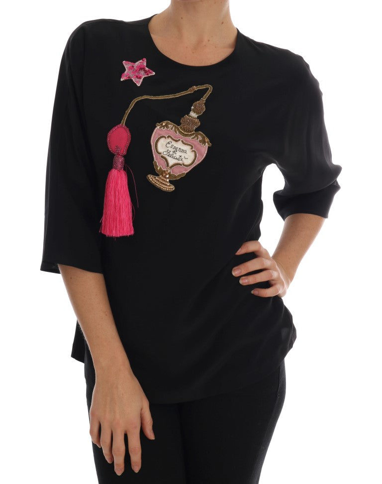 Dolce &amp; Gabbana – Seidenbluse mit Märchenstickerei