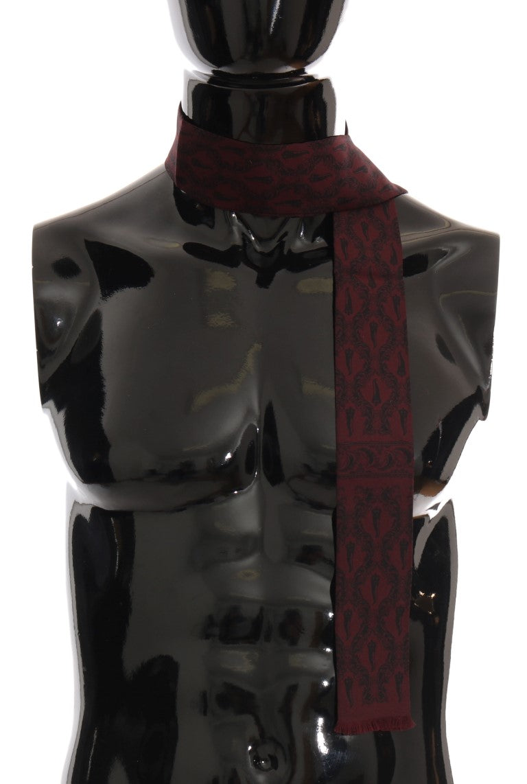 Dolce &amp; Gabbana Seidenschal mit Bordeaux-Krone-Chili-Print für Herren