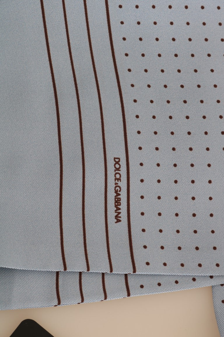 Dolce &amp; Gabbana – Eleganter Herrenschal aus blauer Seide mit Punkten