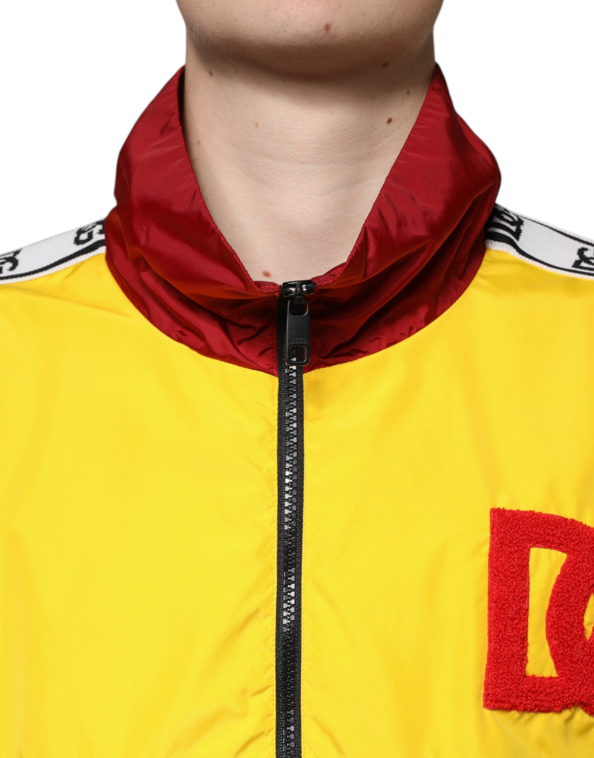 Dolce &amp; Gabbana Mehrfarbiger Patchwork-Pullover für Herren mit durchgehendem Reißverschluss