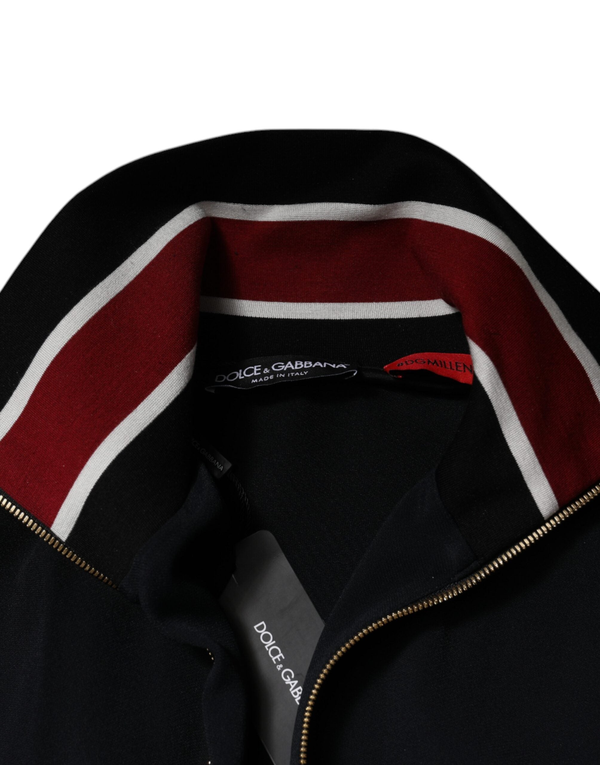 Dolce &amp; Gabbana – Schwarzes DG King-Sweatshirt mit durchgehendem Reißverschluss