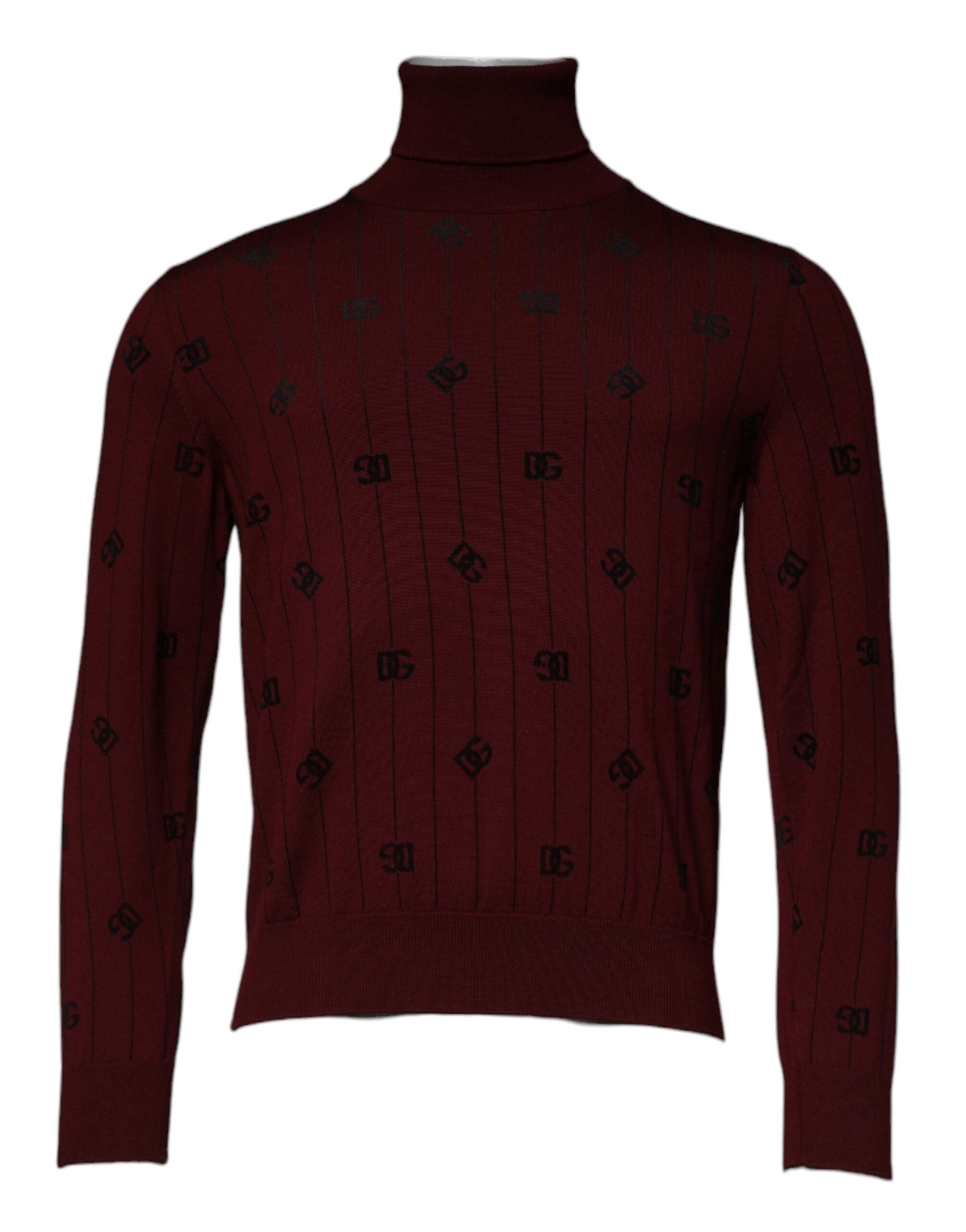 Dolce &amp; Gabbana – Kastanienbrauner Rollkragenpullover mit Monogramm