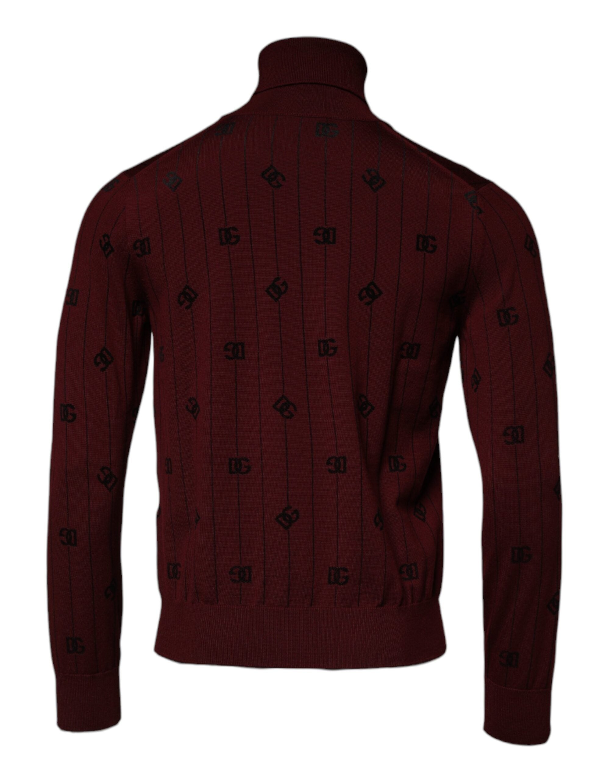 Dolce &amp; Gabbana – Kastanienbrauner Rollkragenpullover mit Monogramm