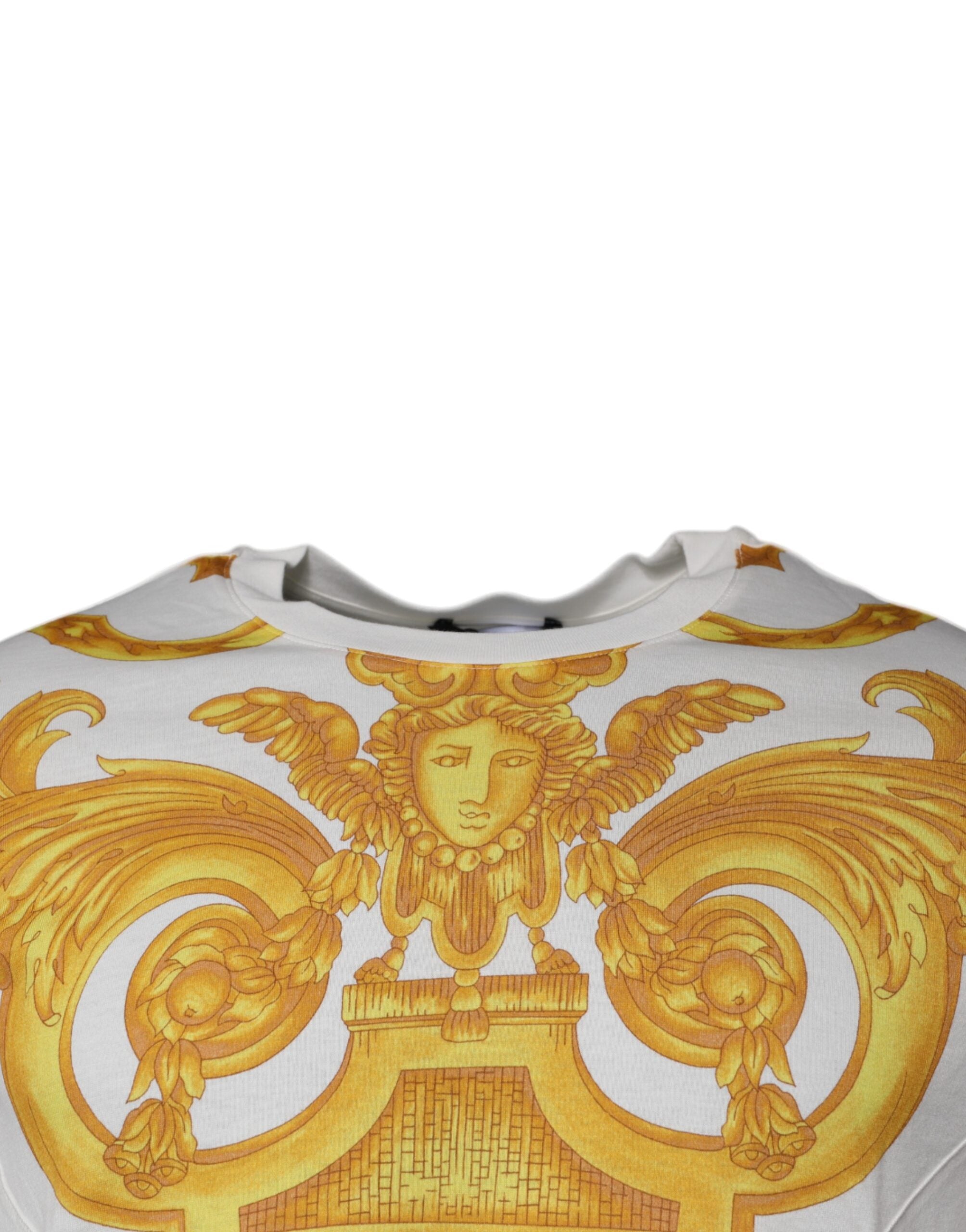 Versace – Weißes Baumwoll-T-Shirt mit Rundhalsausschnitt und Medusa-Print