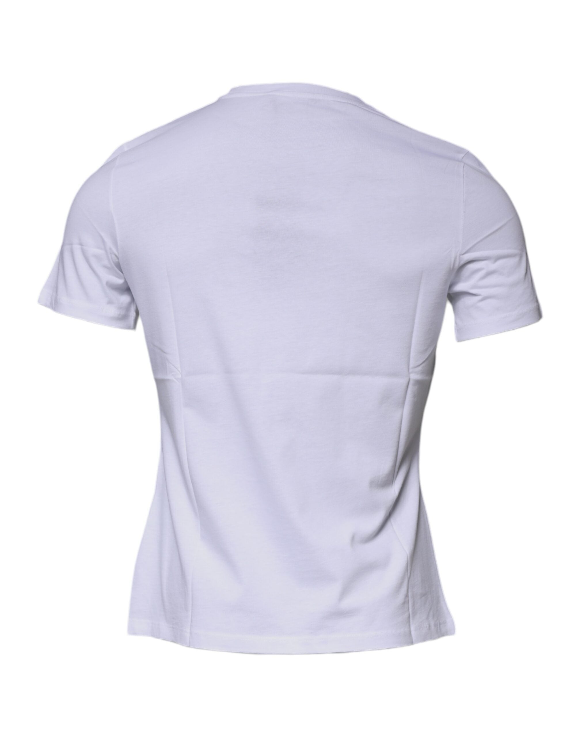 Versace – Weißes Baumwoll-T-Shirt mit Rundhalsausschnitt und Medusa-Print