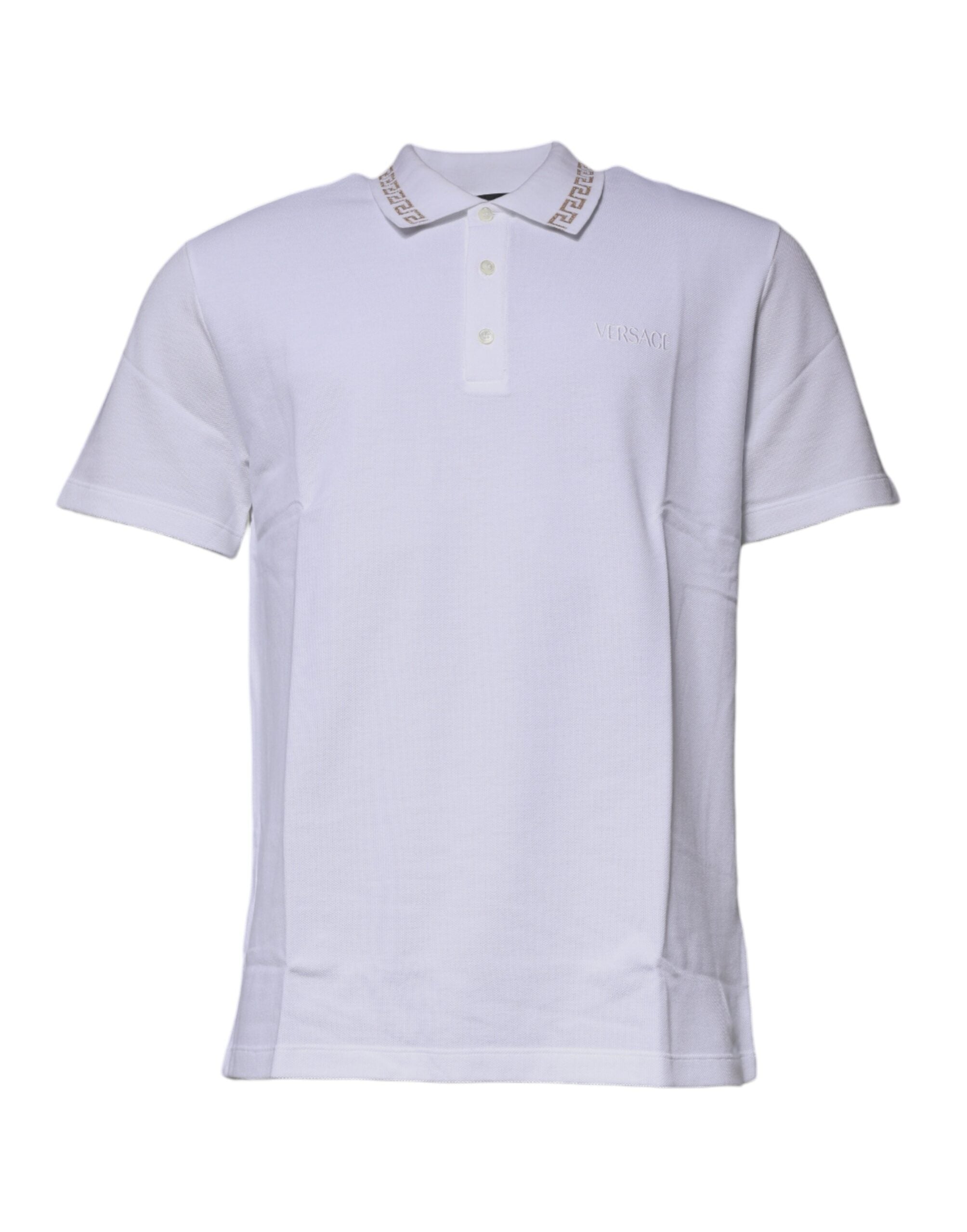 Versace Weißes Polo-T-Shirt mit Kragen aus Viskose für Herren