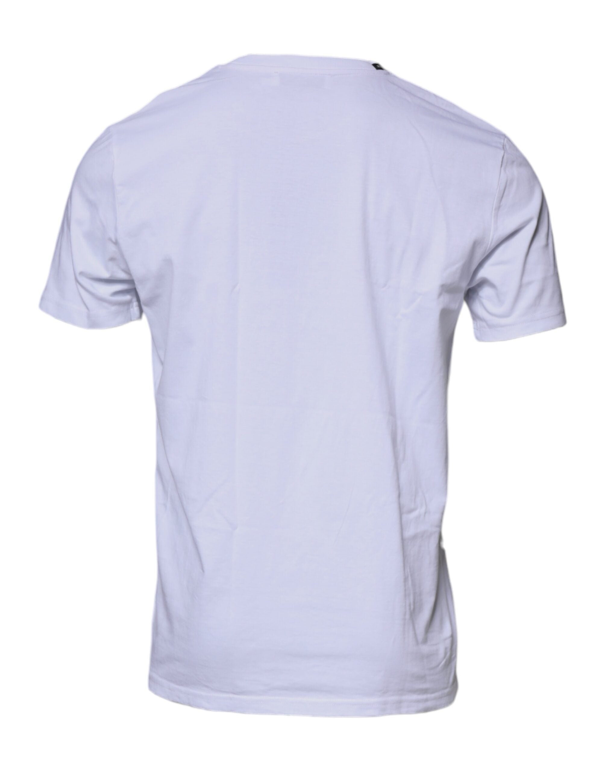Dolce &amp; Gabbana – T-Shirt aus Baumwolle mit Rundhalsausschnitt und weißem und rotem Leopardenmuster