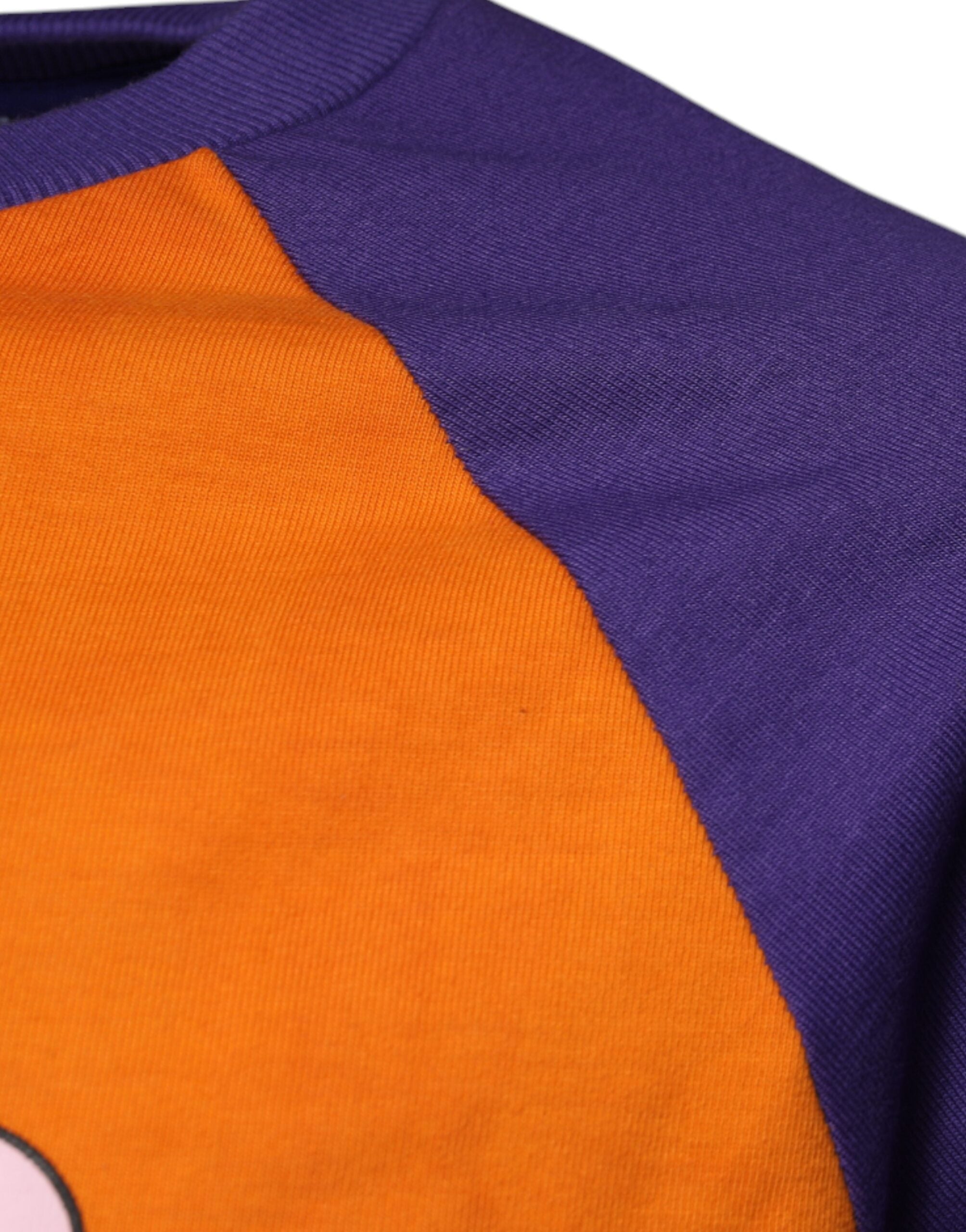 Tricou Dolce &amp; Gabbana portocaliu violet cu mânecă scurtă și imprimeu grafic