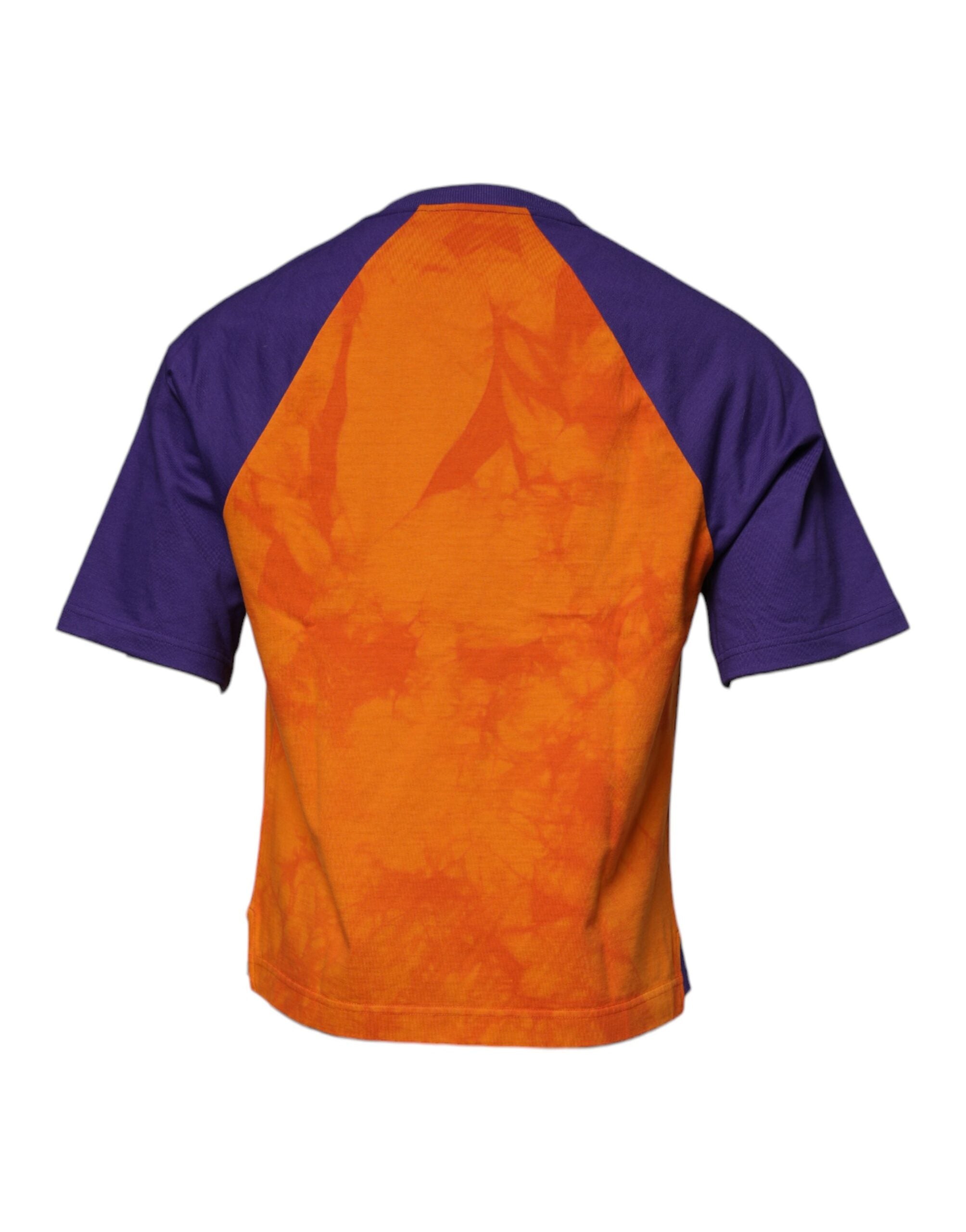 Tricou Dolce &amp; Gabbana portocaliu violet cu mânecă scurtă și imprimeu grafic