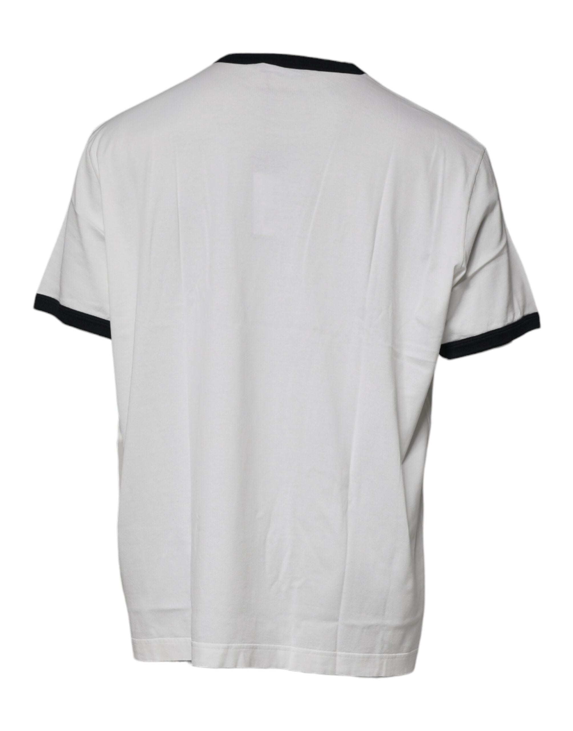 Tricou Dolce &amp; Gabbana alb cu imprimeu grafic și guler rotund din bumbac