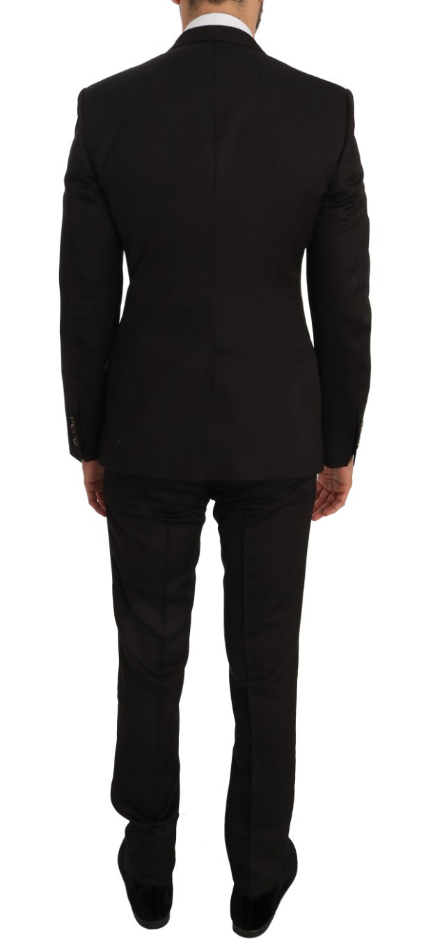 Dolce &amp; Gabbana Eleganter brauner Jacquard-Martini-Anzug