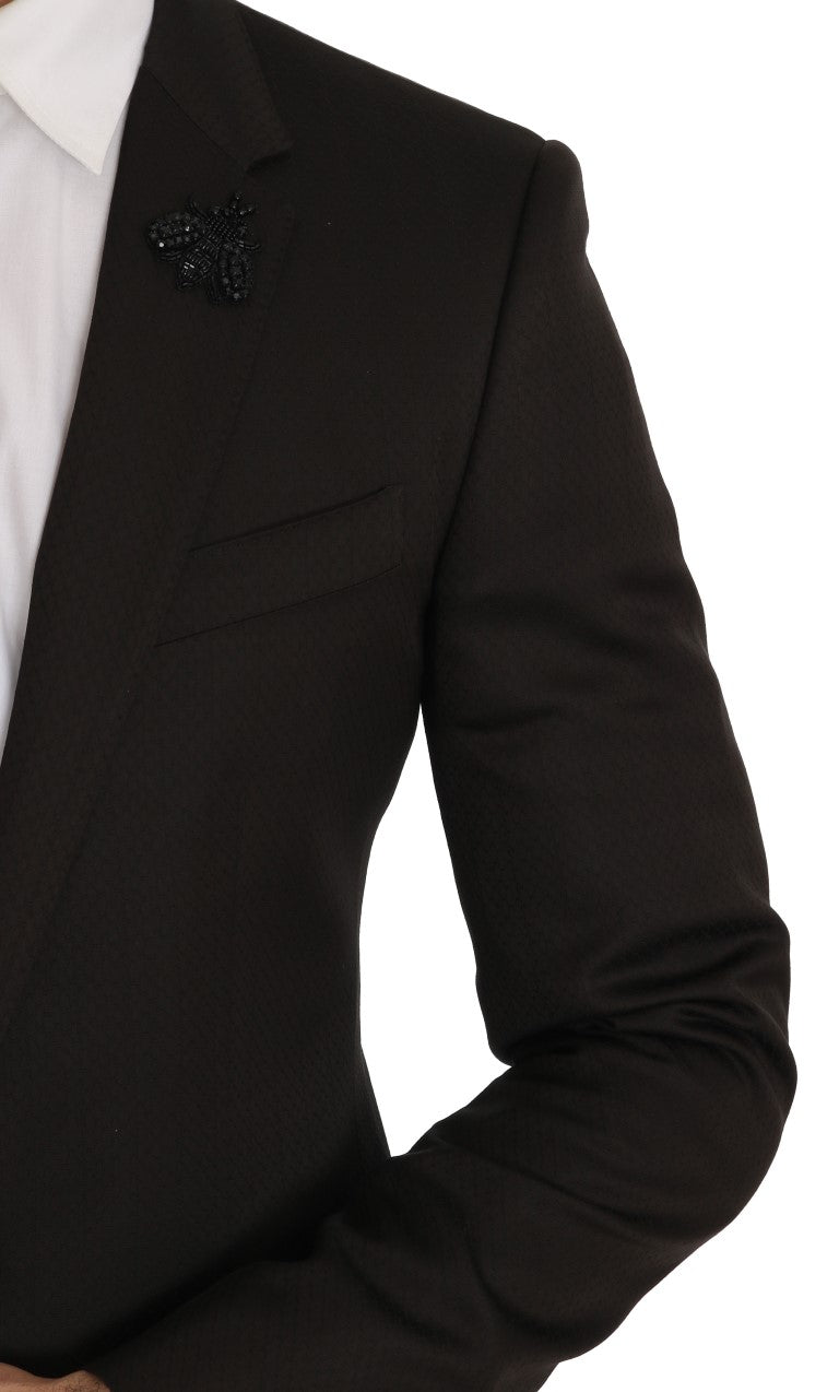 Dolce &amp; Gabbana Eleganter brauner Jacquard-Martini-Anzug