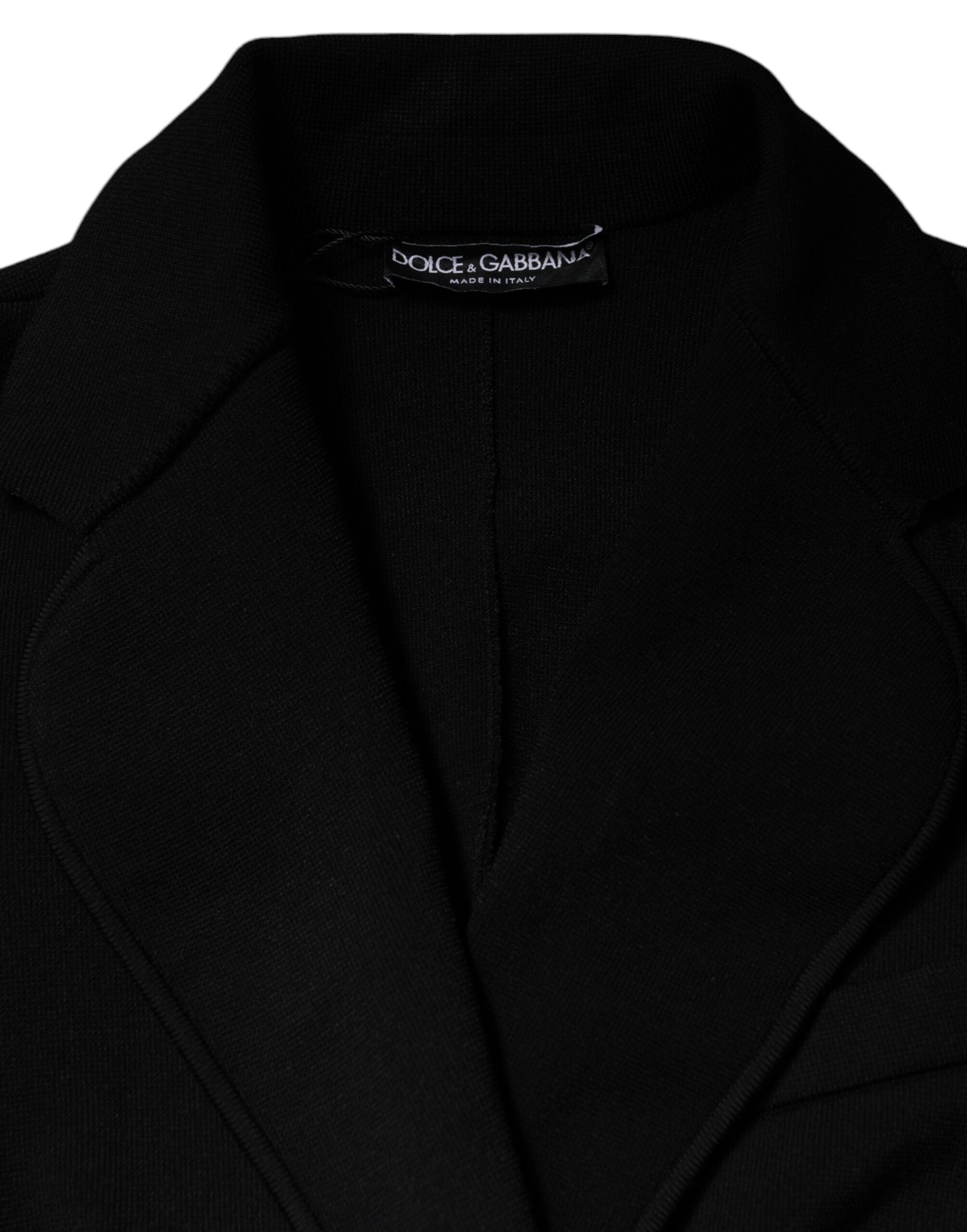 Dolce &amp; Gabbana – Einreihige Blazerjacke aus schwarzer Viskose