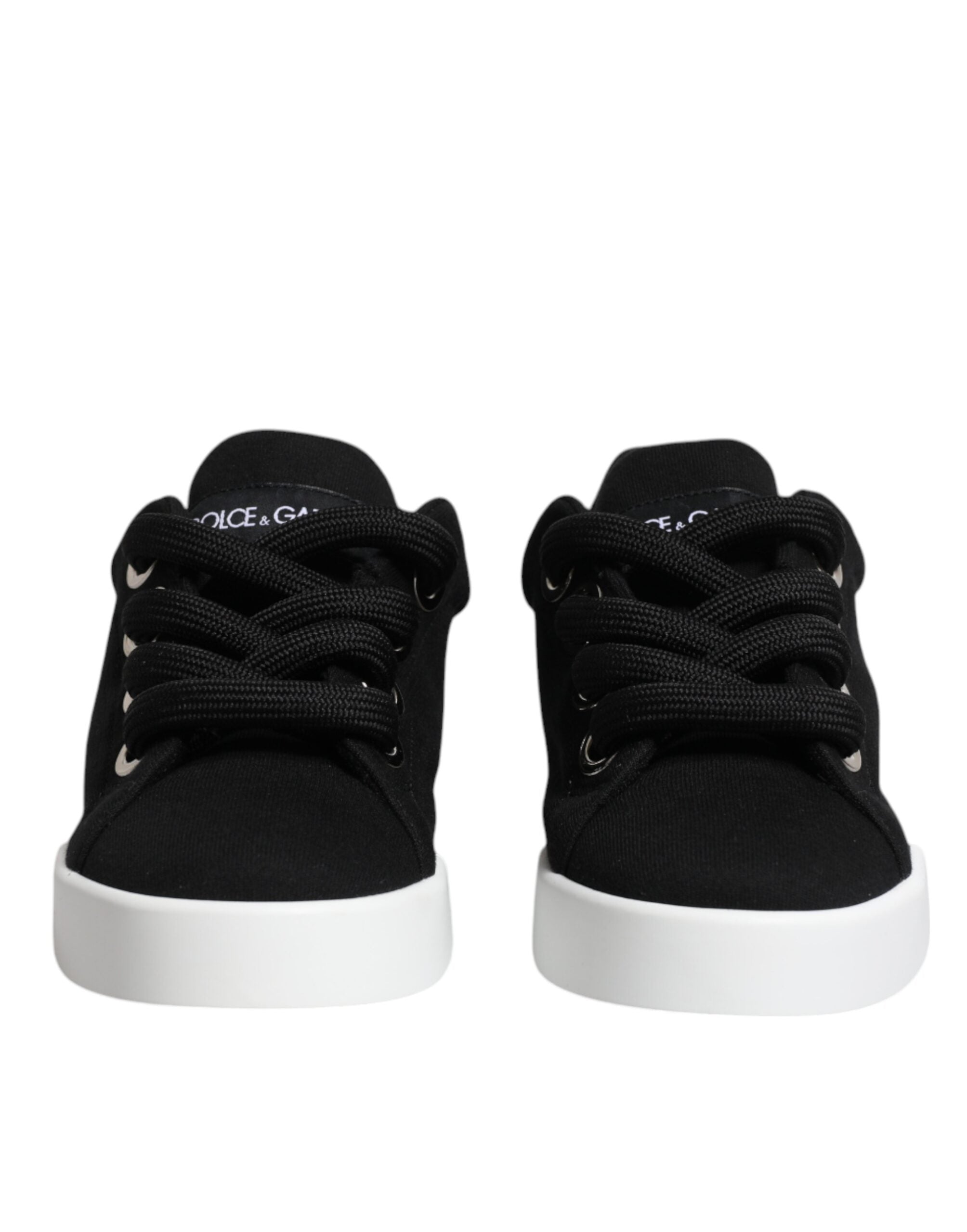 Dolce &amp; Gabbana – Schwarze Portofino-Sneaker mit niedrigem Schaft