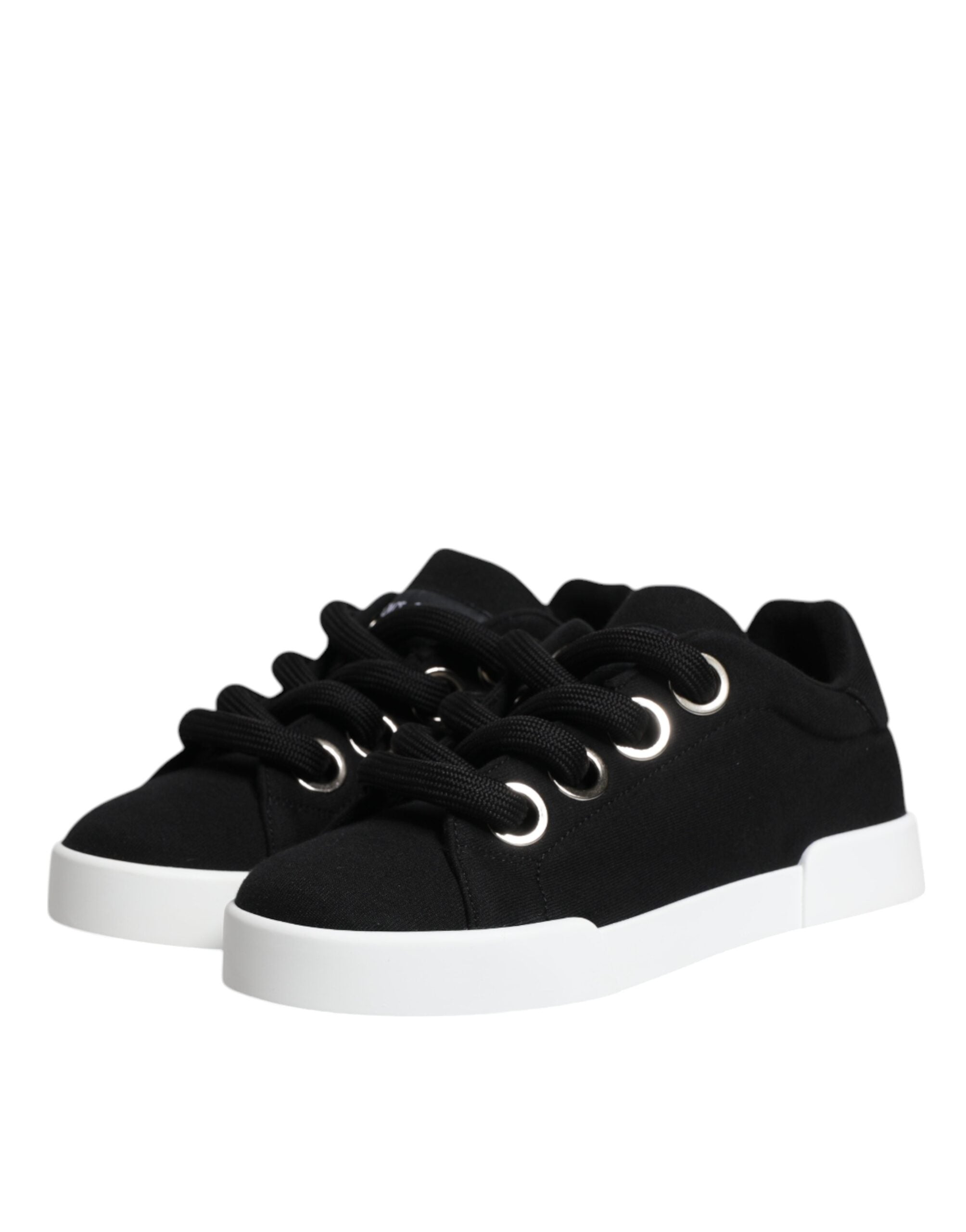 Dolce &amp; Gabbana – Schwarze Portofino-Sneaker mit niedrigem Schaft