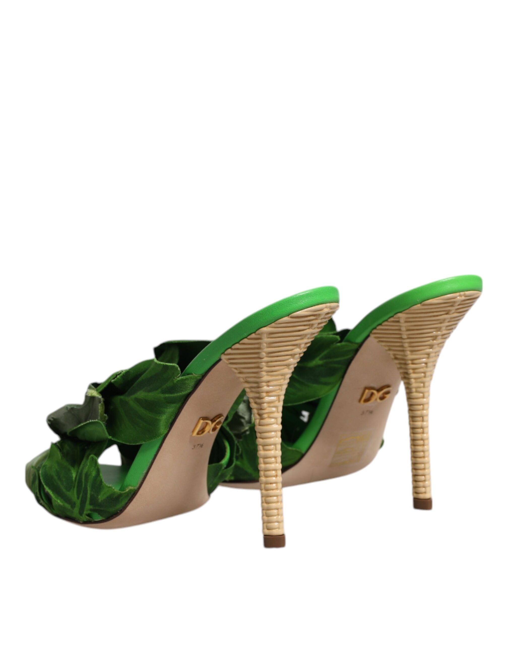 Sandale Dolce &amp; Gabbana KEIRA cu cristale verzi