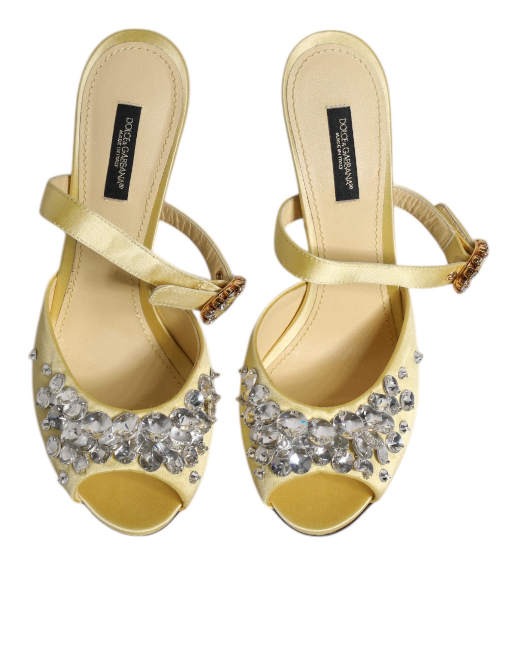 Sandale Dolce &amp; Gabbana cu cristale galbene KEIRA