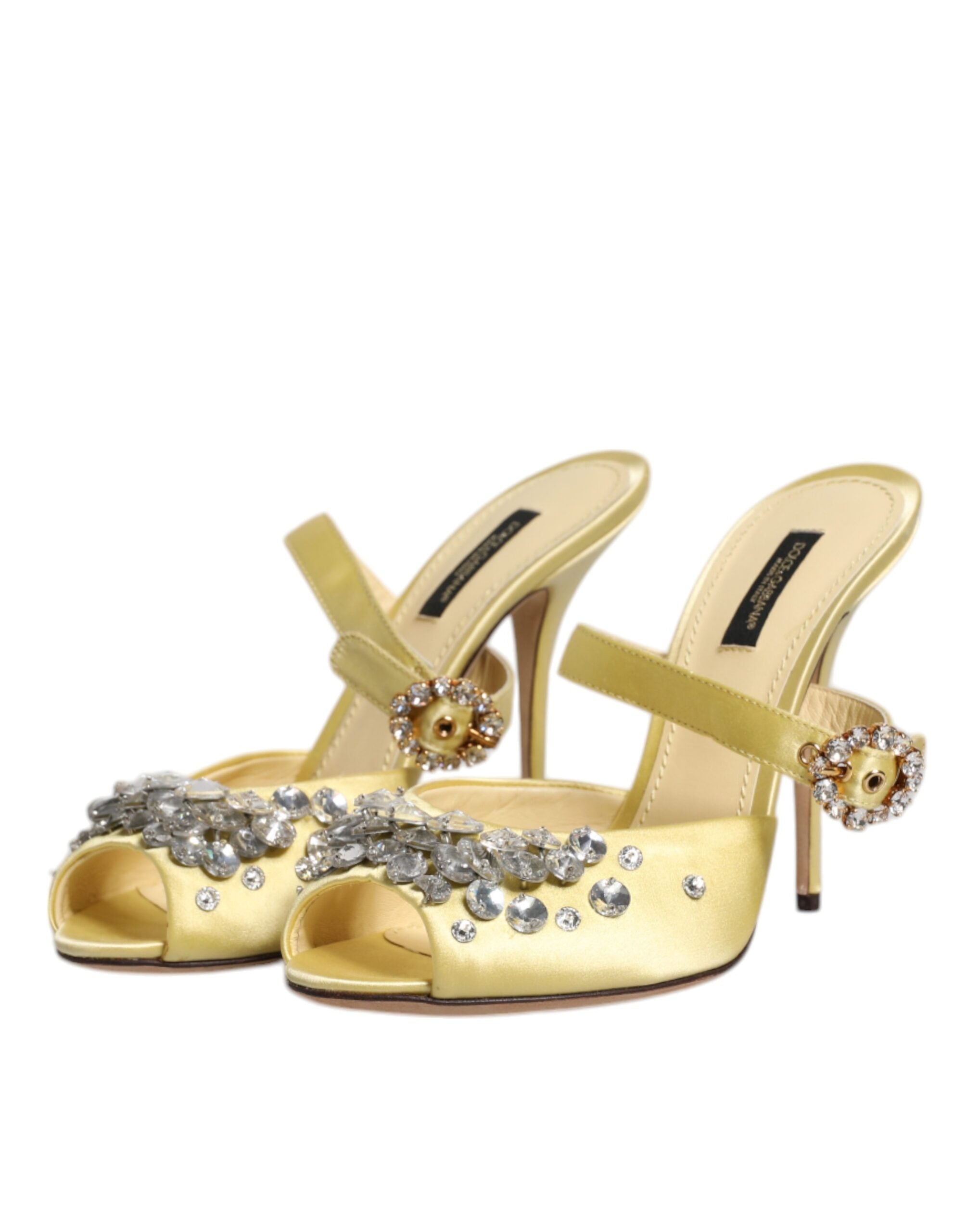 Sandale Dolce &amp; Gabbana cu cristale galbene KEIRA