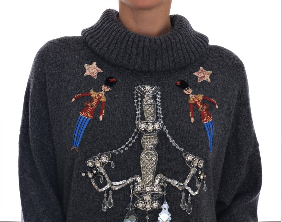Pulover Dolce &amp; Gabbana cu guler înalt și cristale Enchanted