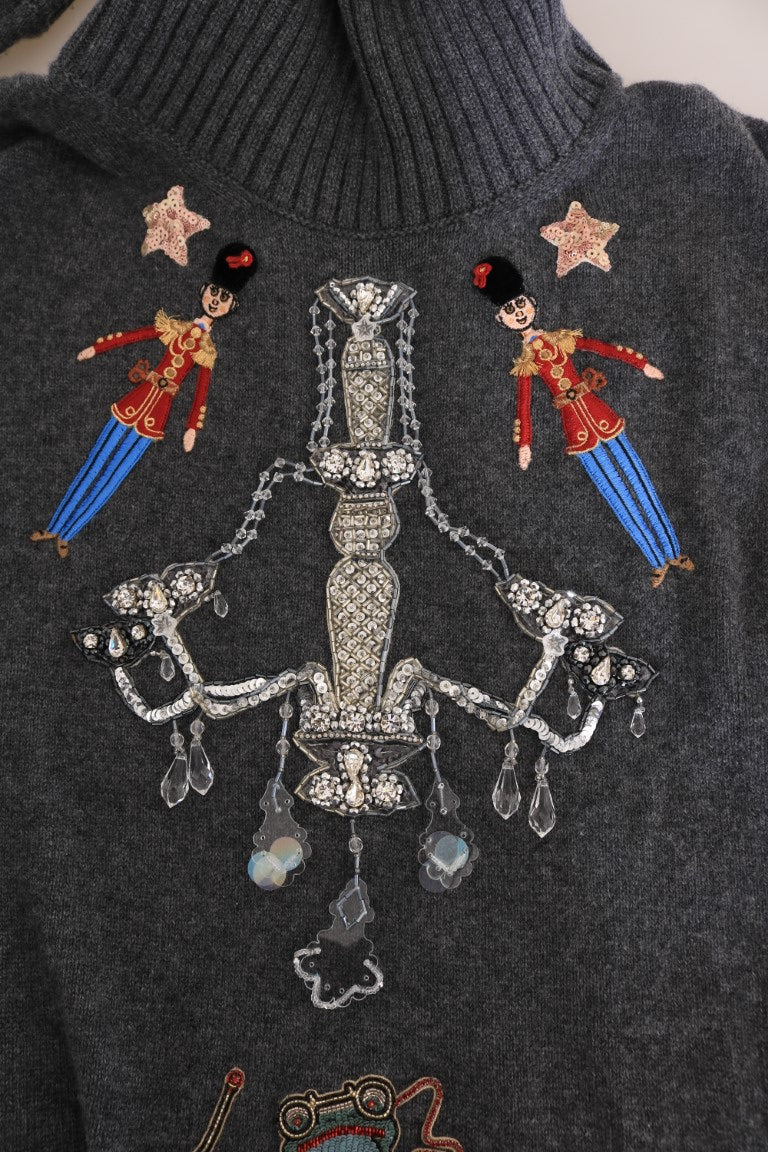 Pulover Dolce &amp; Gabbana cu guler înalt și cristale Enchanted
